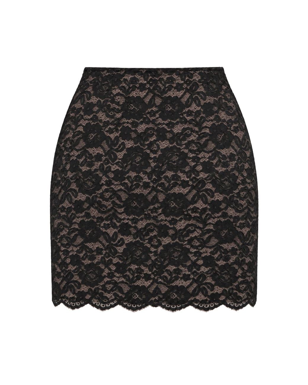 Malo Gray Lace Mini Skirt