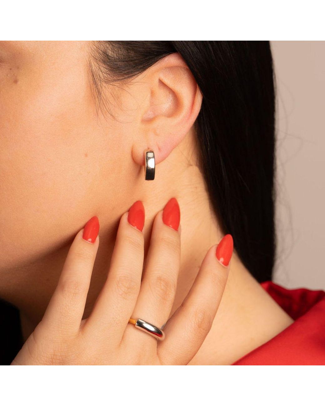 Belinda Jewelz Metallic Mixed Metal Reversable Hoop Earrings