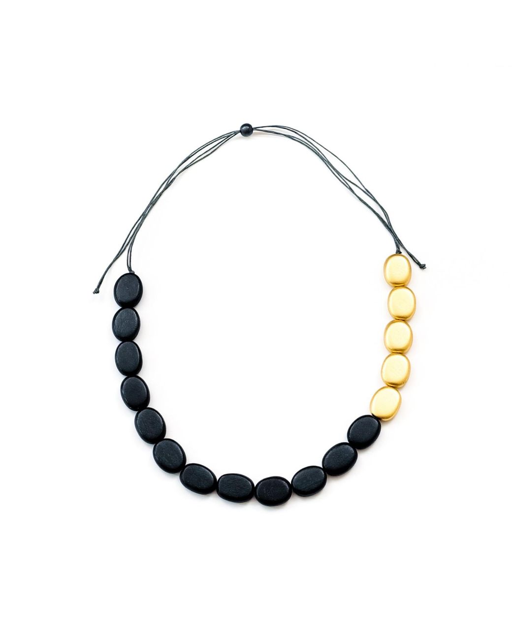 LIKHÂ Metallic Guija Statement Necklace, Charcoal