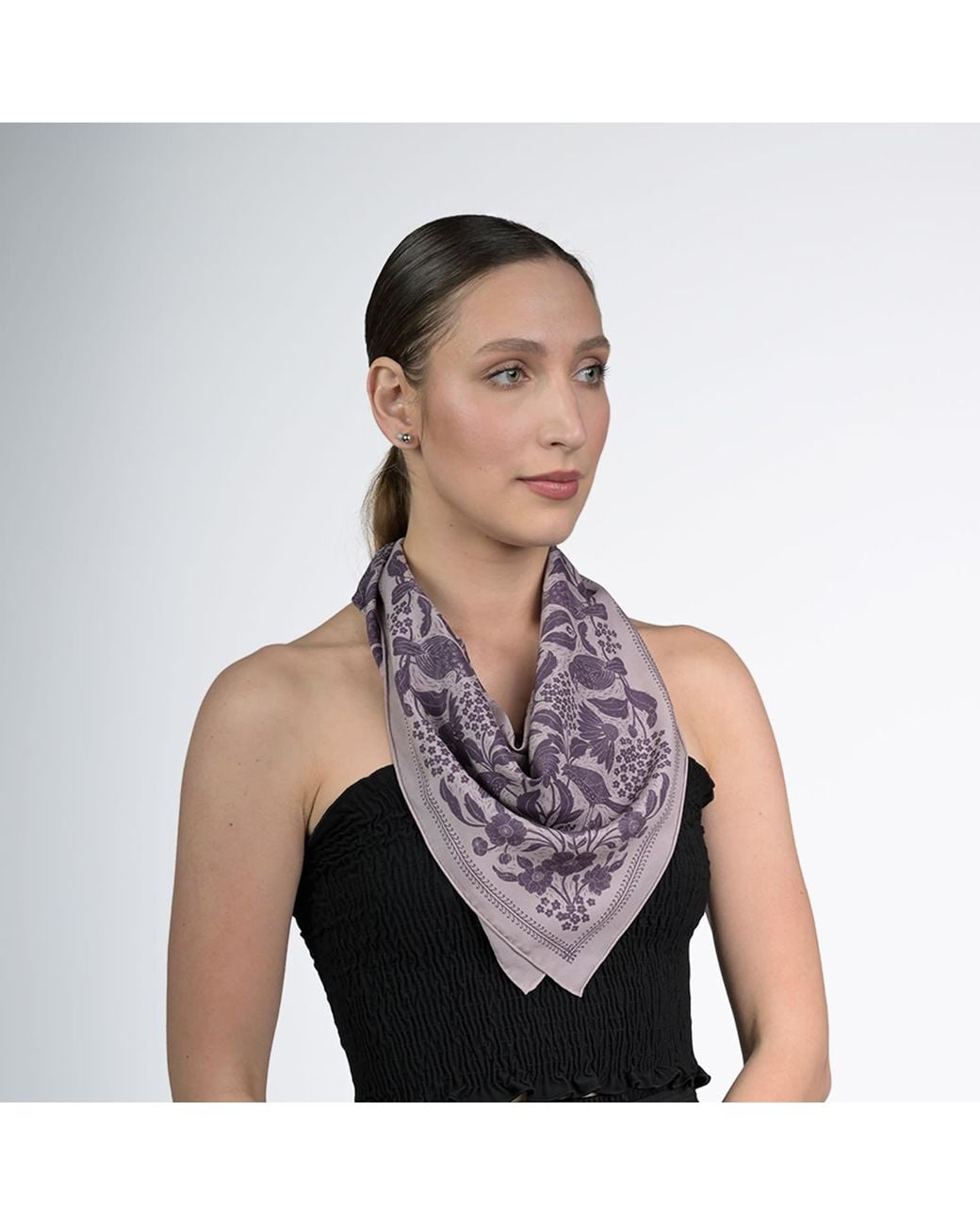 Silk&Soul Purple Bird Scarf