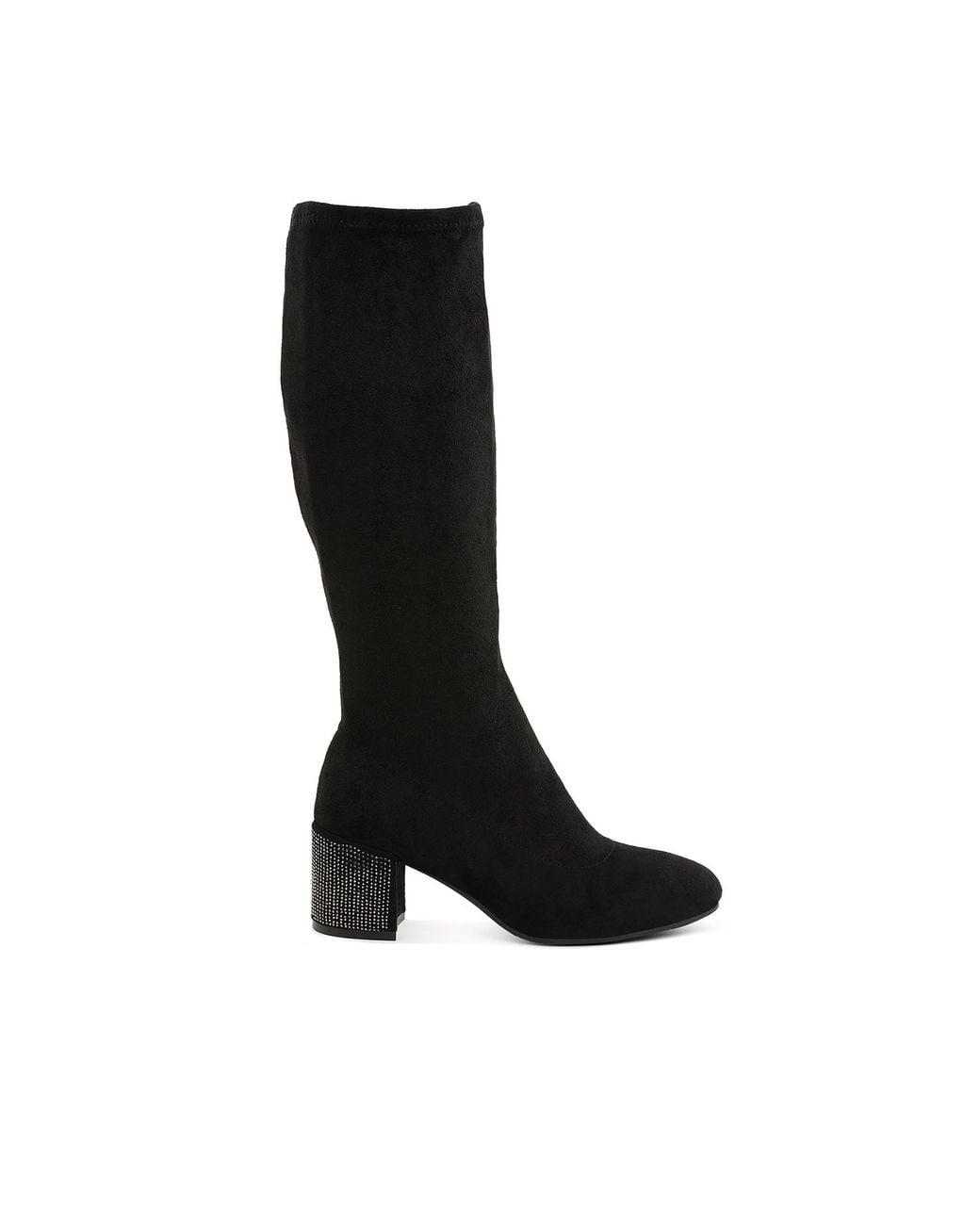 Rag & Co Black Sinaloa Microfiber Knee High Boots