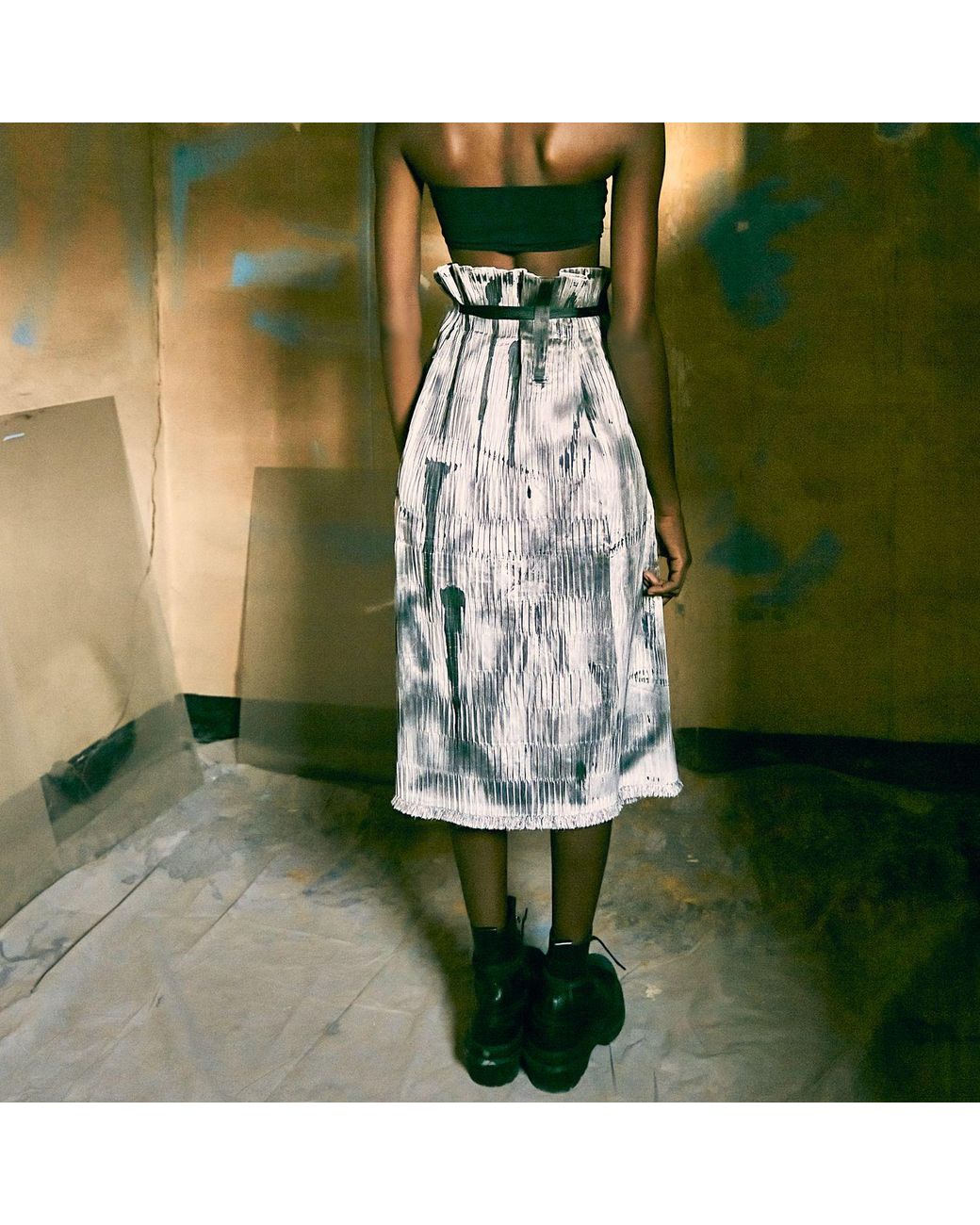 Miro Misljen Gray Street Art Graffit Skirt