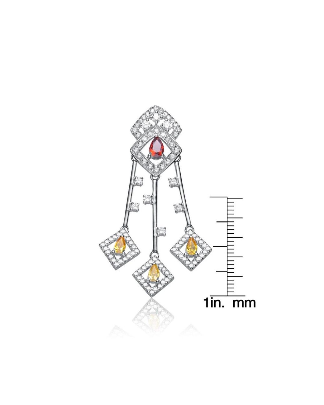 Genevive Jewelry Metallic Sterling Cubic Zirconia Modern Chandelier Earrings