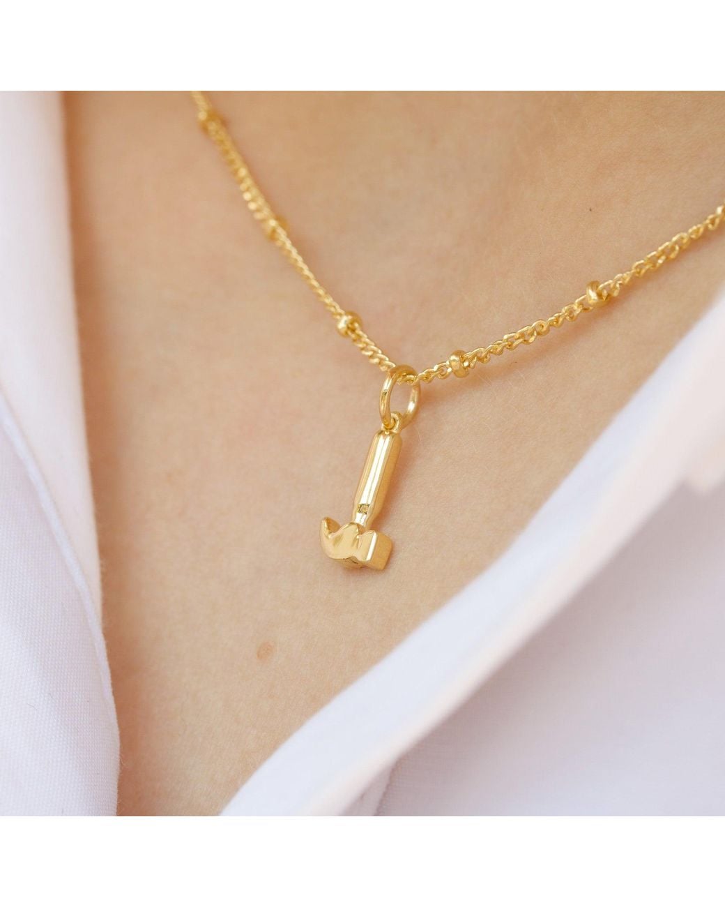 With Love Darling Metallic Hammer Necklace