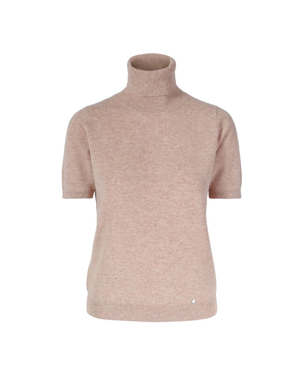 tirillm Brown Neutrals Alexa Short Sleeve Turtle Pullover - Melange