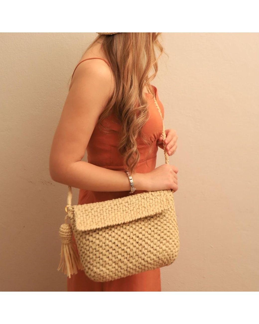 Springmoonatelier Natural Neutrals Raffia Cream Bag Athena