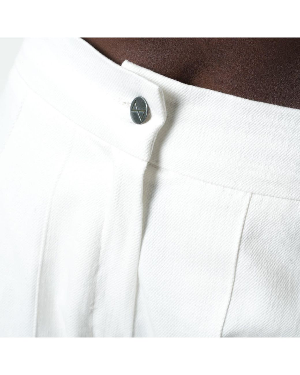 Metamorph White Voluminous Leg Denim Trousers