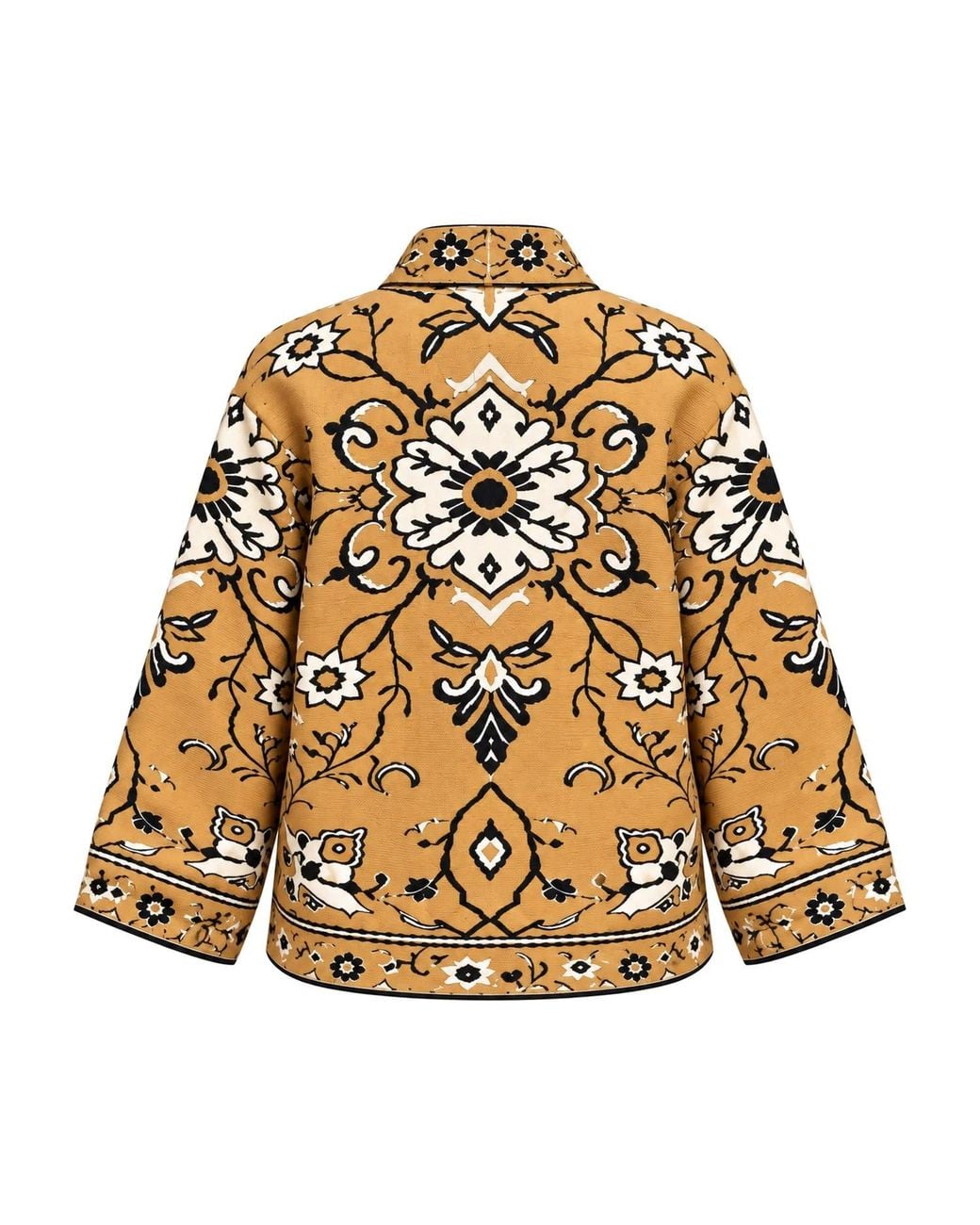IZABELA MANDOIU Multicolor Golden Camel Floral Knit Jacket