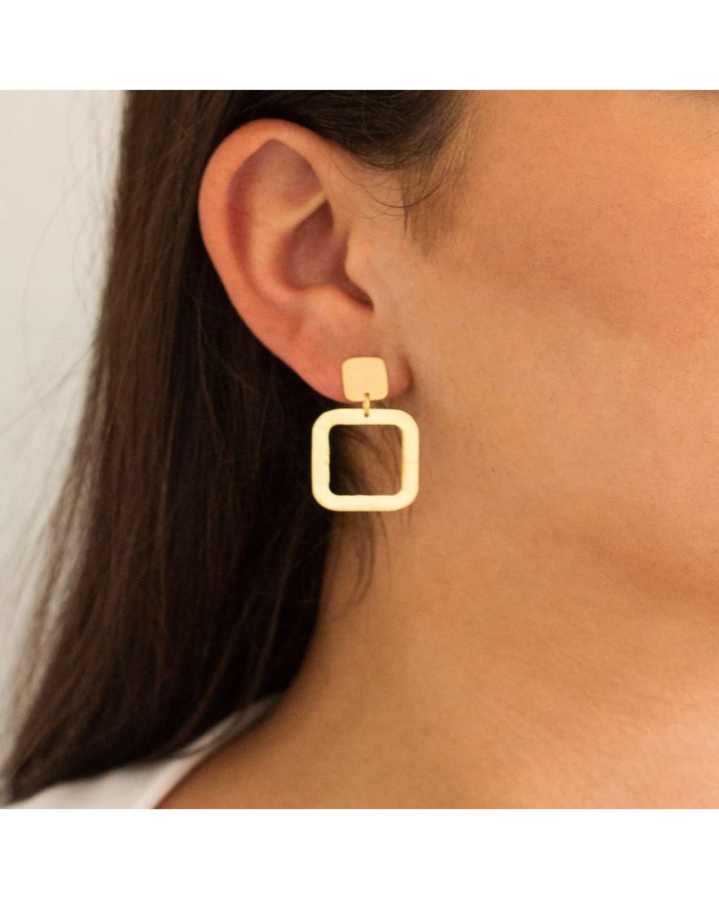 Marcia Moran Metallic Maureen Square Earrings
