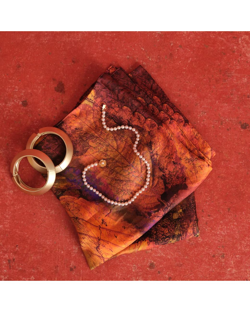 Richard Stone Studio Orange Sienna Silk Scarf