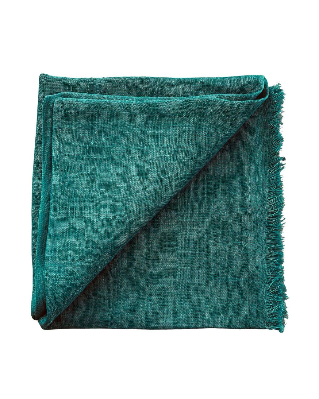 Heritagemoda Green Emerald Handwoven Linen Classic Scarf