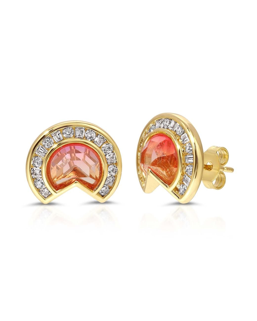 Glamrocks Jewelry Multicolor Daybreak Gem Studs- Sun