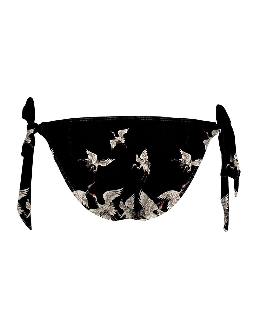 Aloha From Deer Black Cranes Bikini Bows Bottom