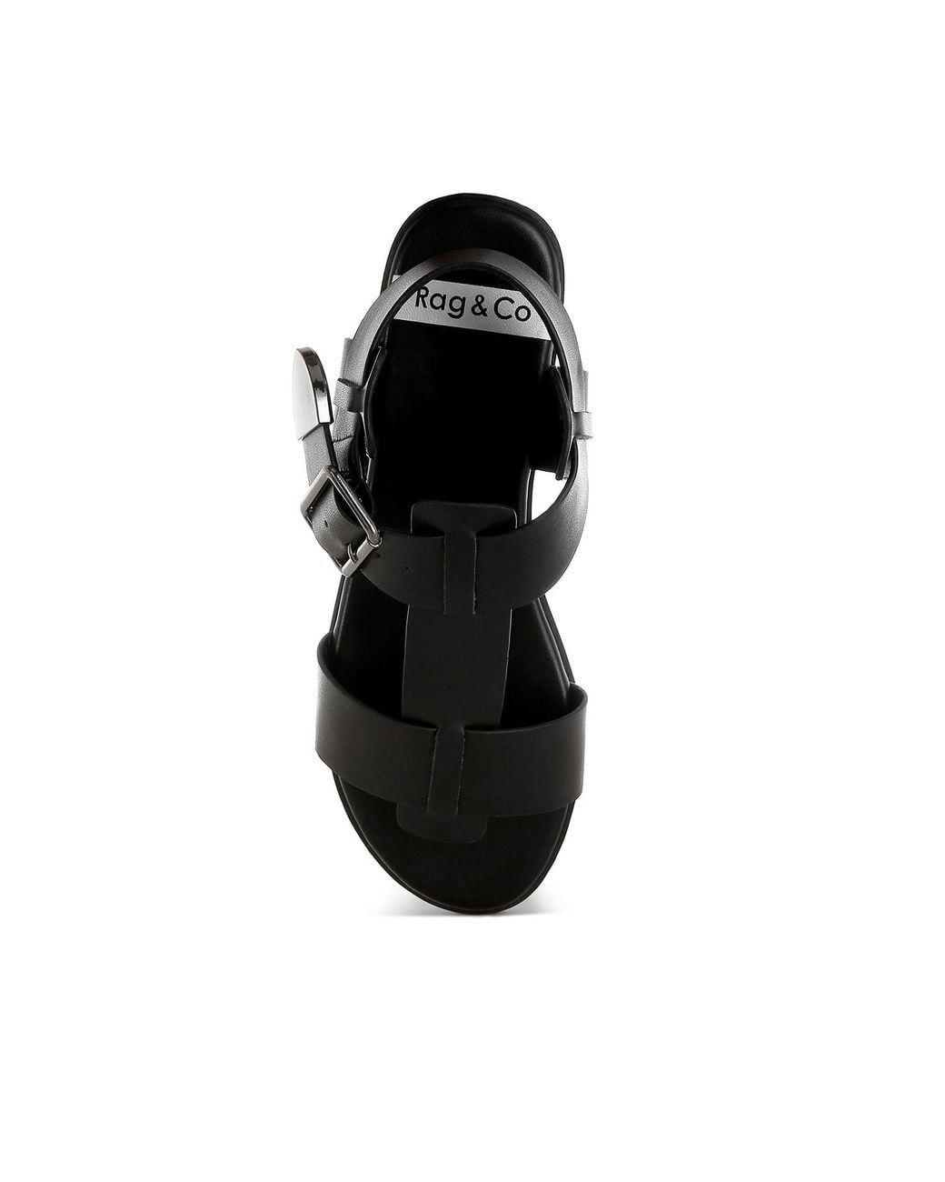 Rag & Co Black Shayla Gladiator Flat Sandals