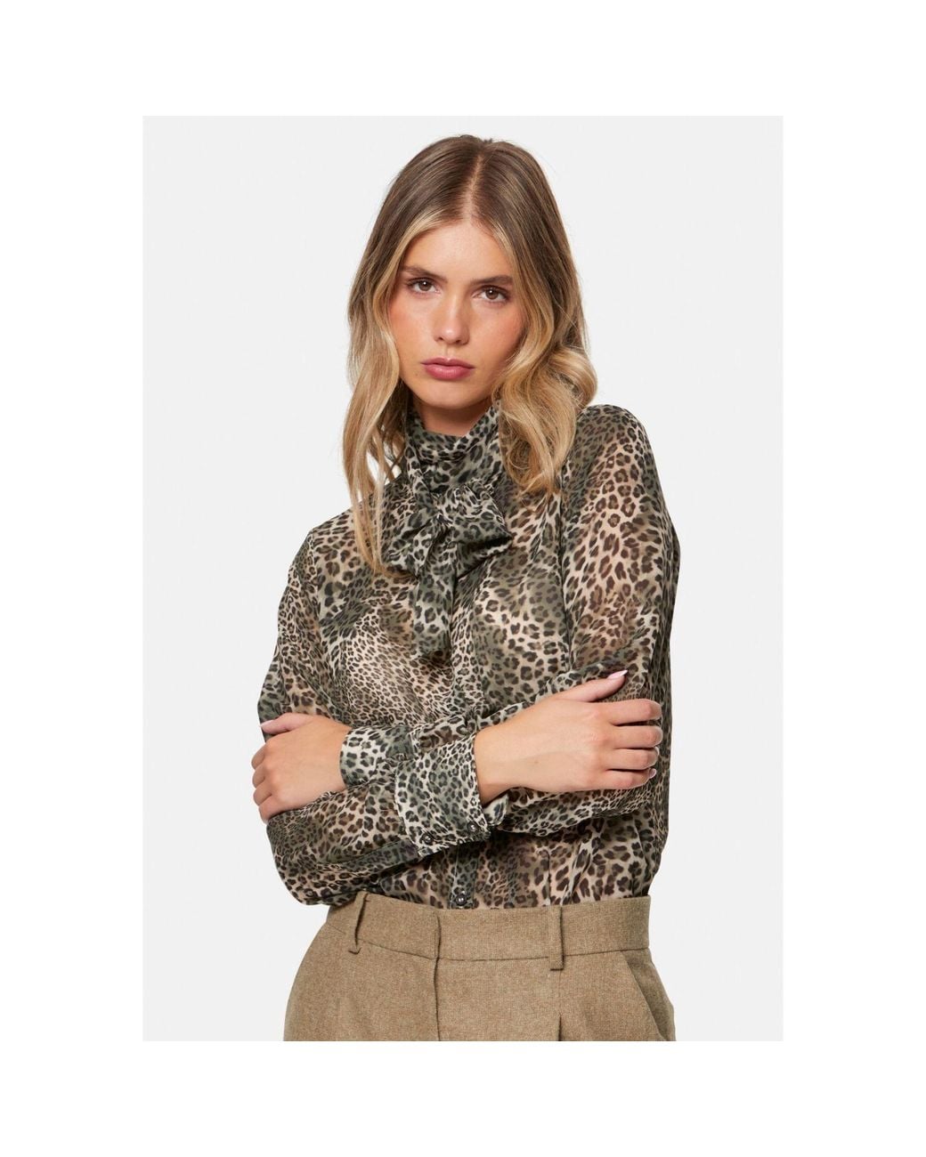Helen Mcalinden Brown Anastasia Leopard Print Blouse