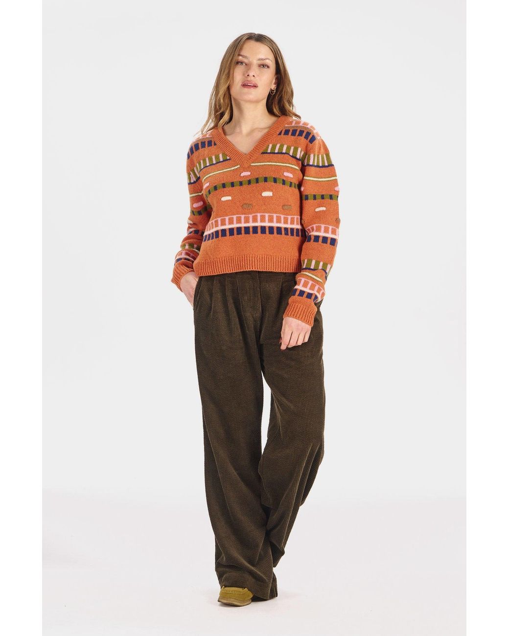 Komodo Brown Lola Organic Cotton Corduroy Trousers