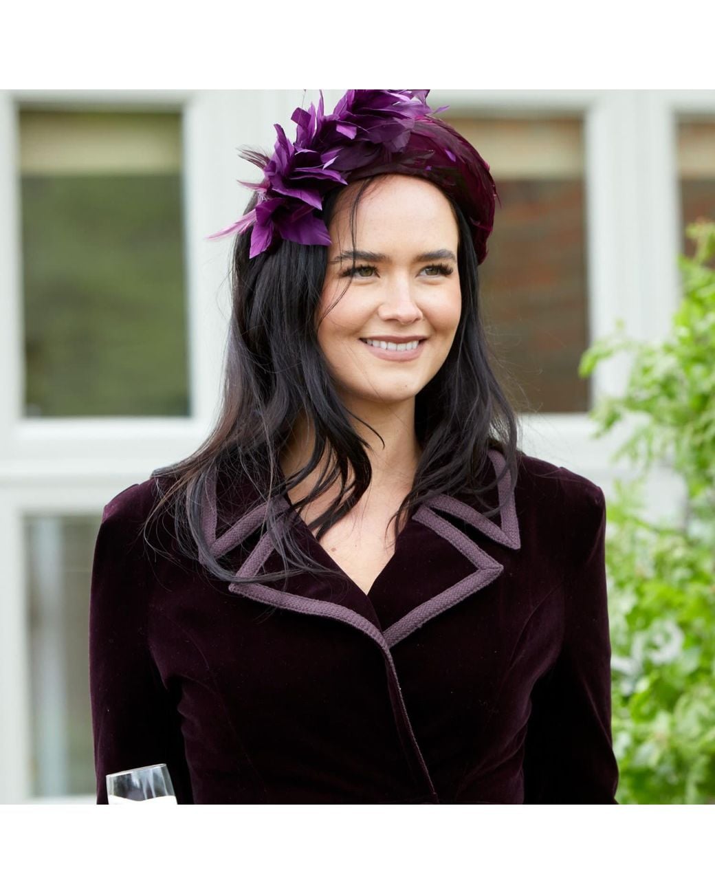 Guinea London Purple Velvet Dress Coat