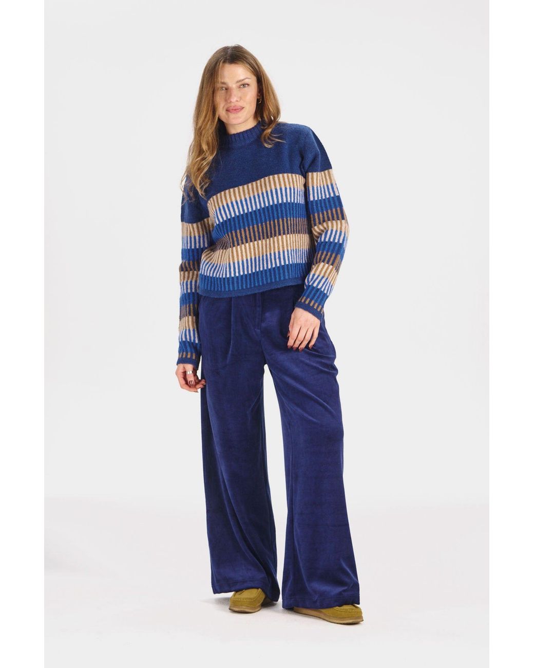 Komodo Blue Sofia Organic Cotton Velvet Trousers