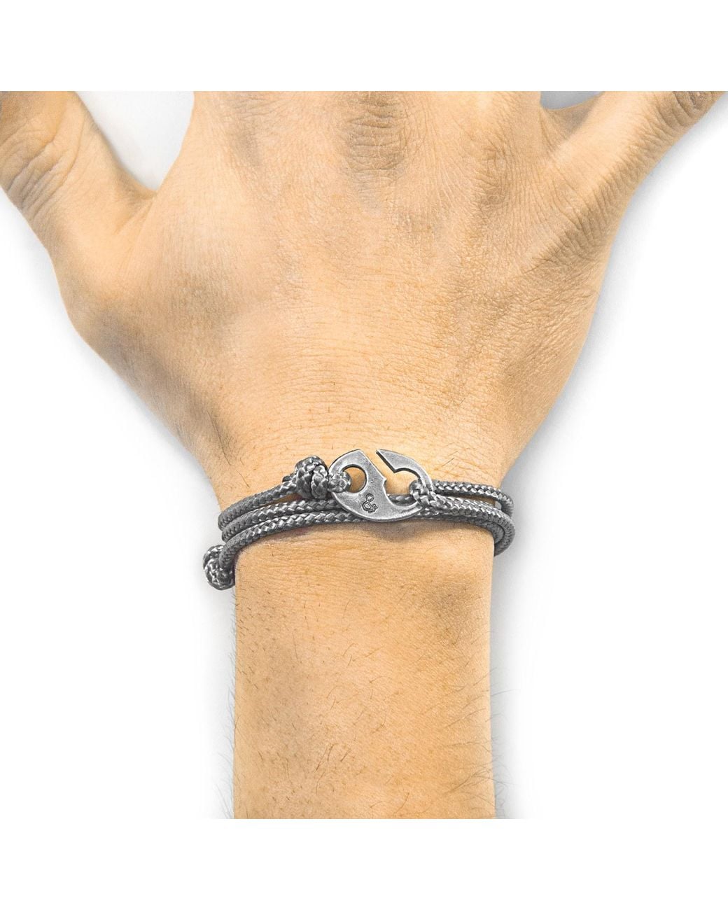 Anchor and Crew Metallic Classic Windsor & Rope Bracelet for men