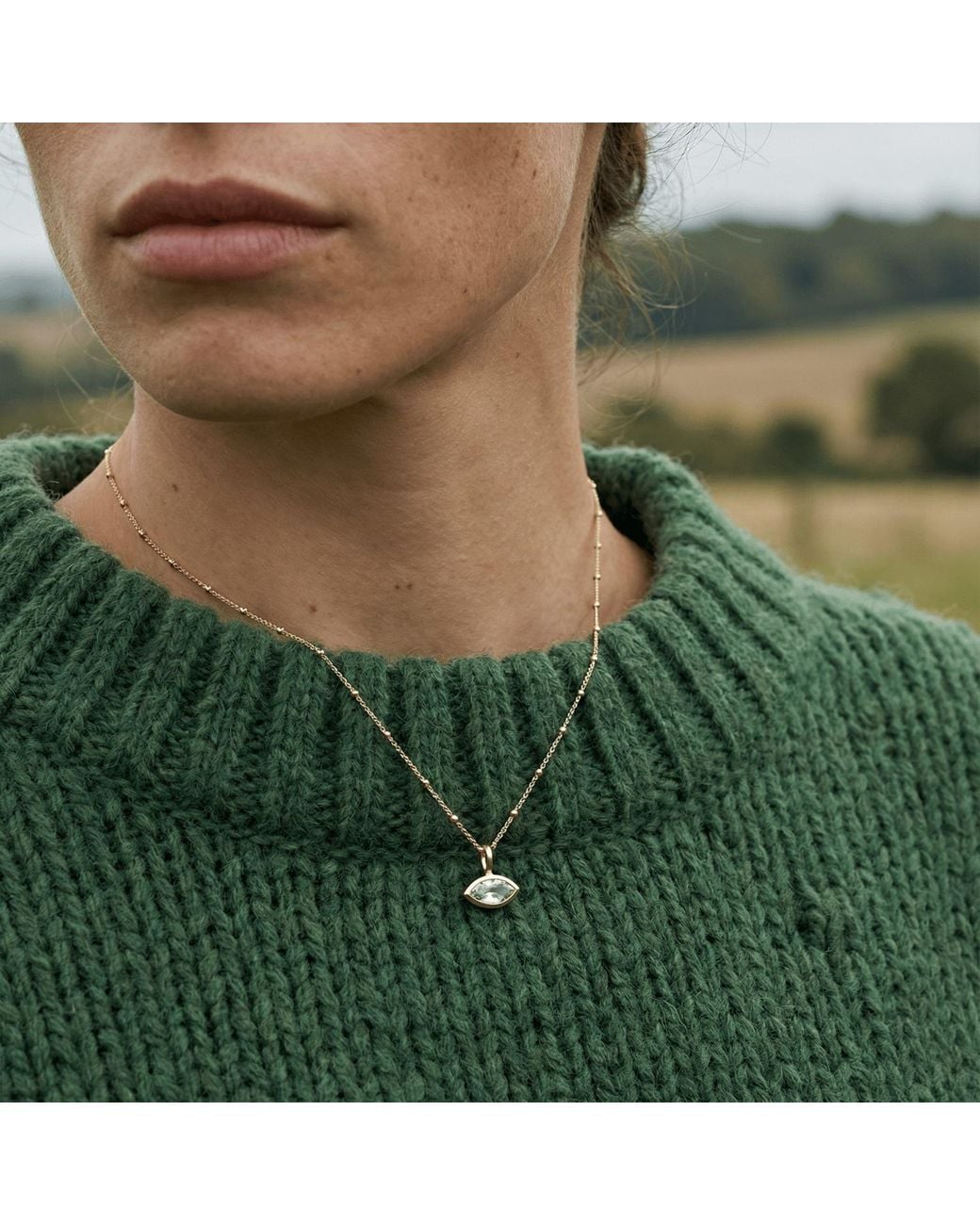 Dainty London Metallic Siren's Teardrop Quartz Necklace