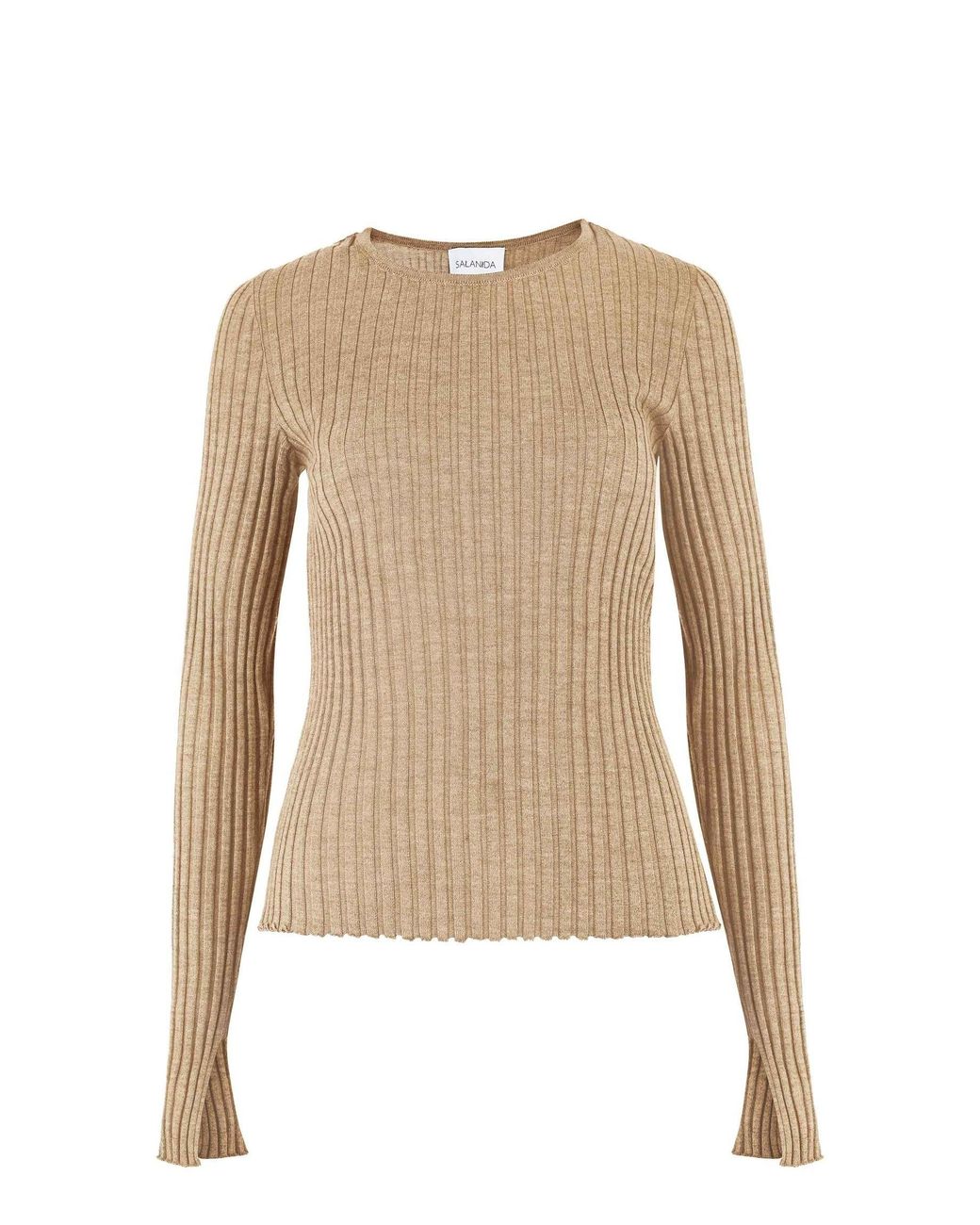 SALANIDA Natural Brera 100% Merino Long-sleeve Top Beige