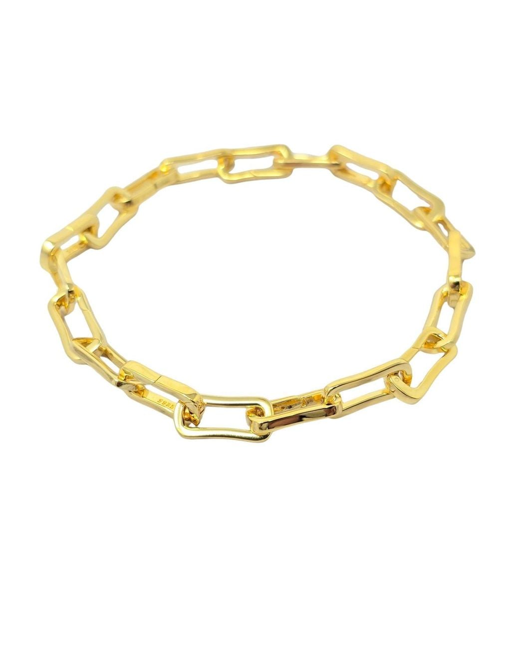 Sophelia Metallic Customisable Hinged Link Paperclip Charm Bracelet