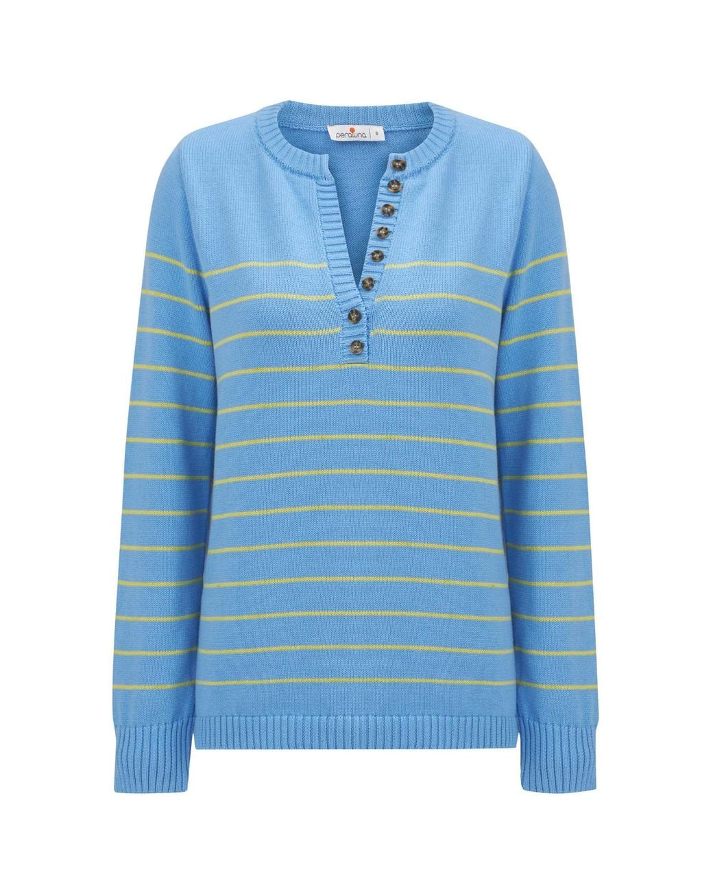 Peraluna Blue Beluga Seasonal Striped Knit Pullover