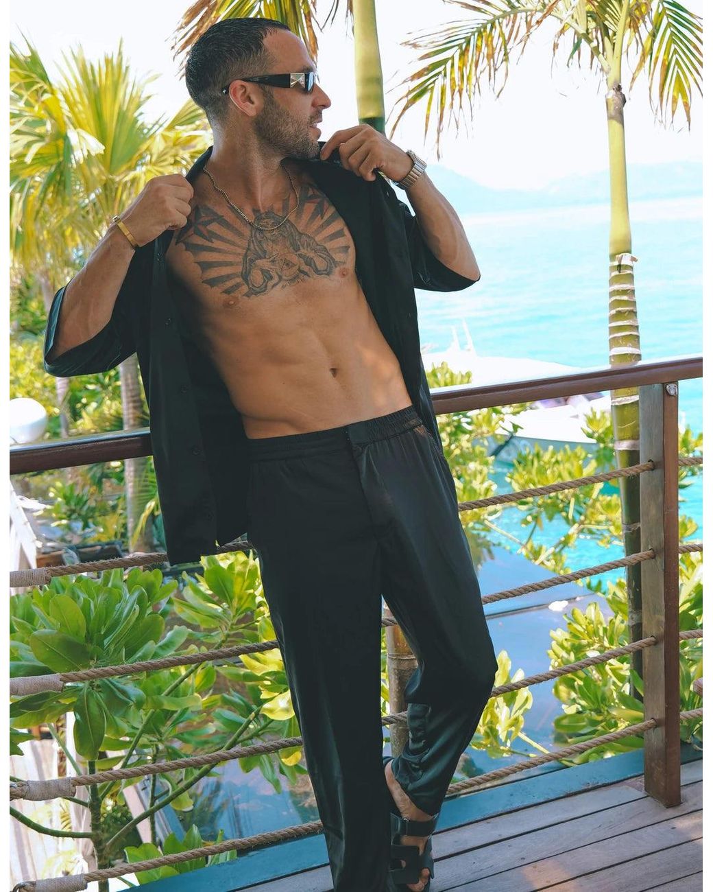 Hustle Black Is New Satin-Pants for men