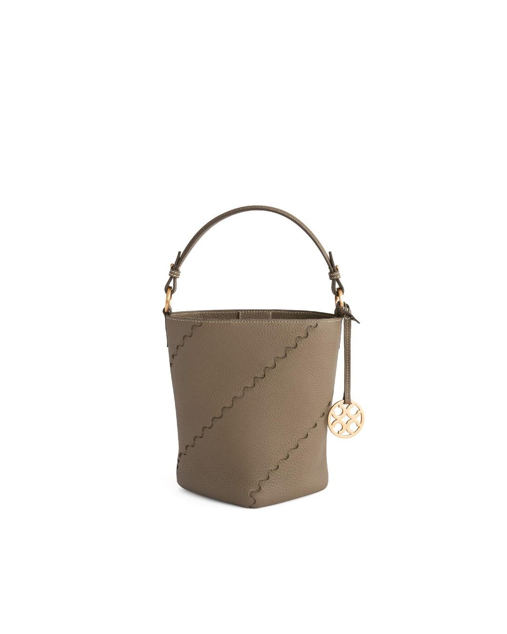 Orange Cube Brown Mosaic Slouch Bucket Bag