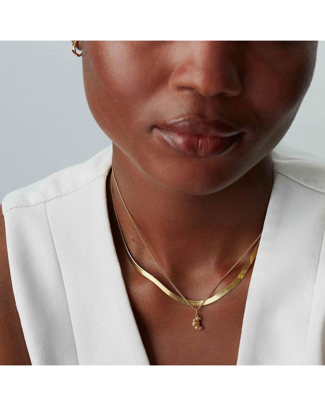 Muru Metallic Croissant Necklace