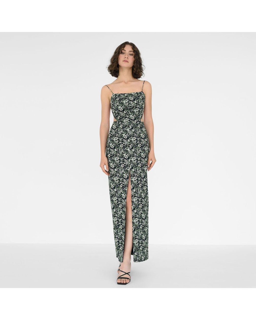 NUAJE NUAJE Green Felicia Floral-Print Openback Dress