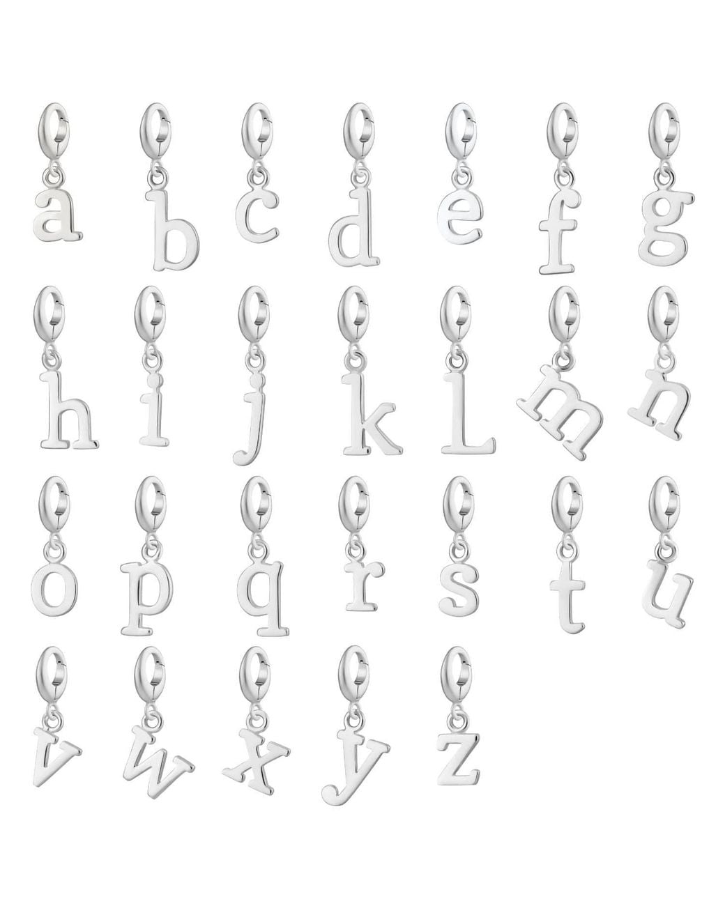 Lily Charmed Metallic Sterling Letter Charm Necklace