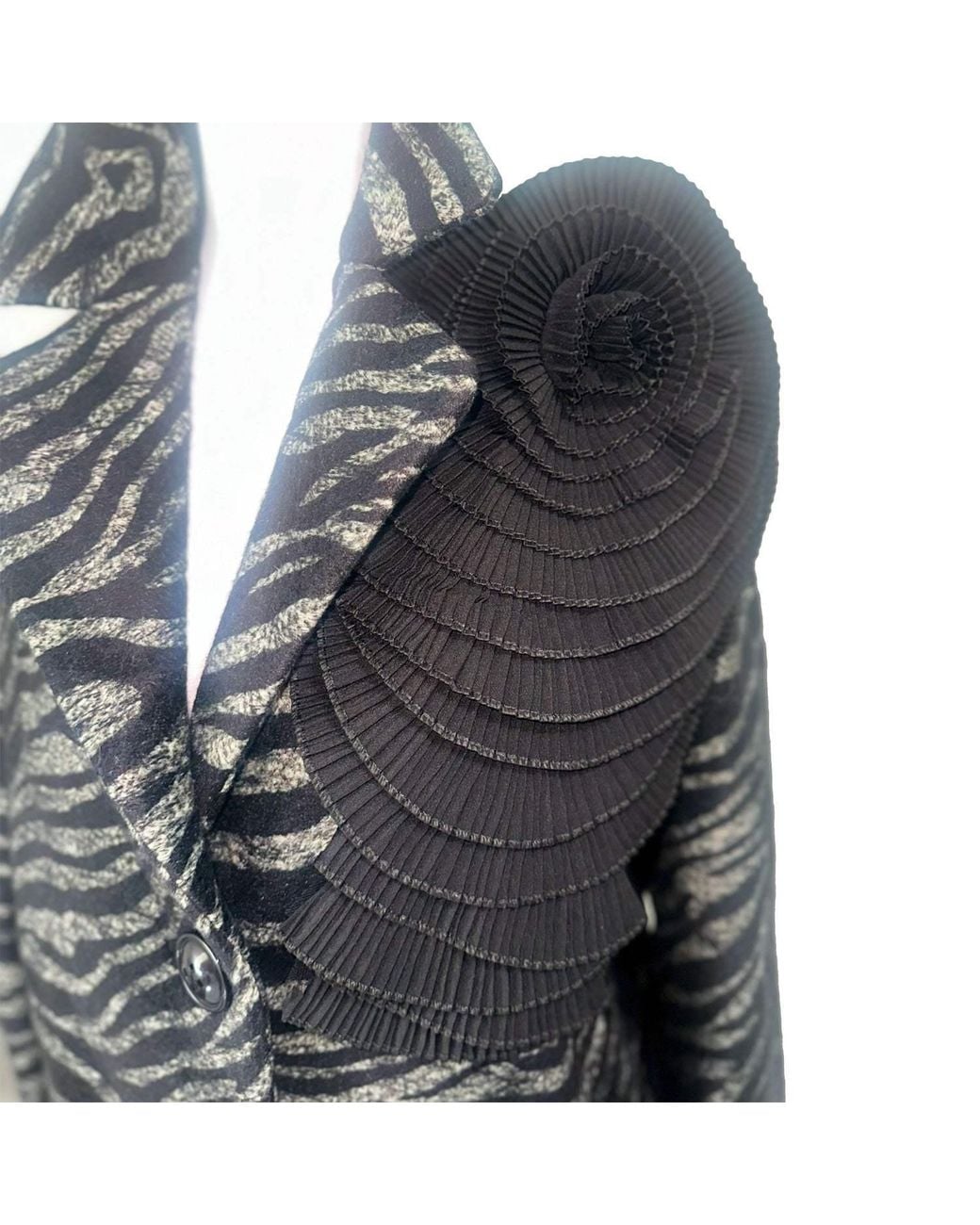 N'Onat Black Zebra Bloom Coat