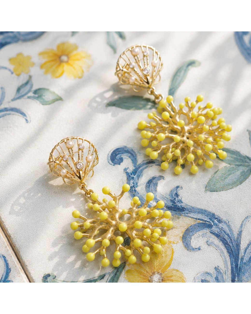 Malolo Jewelry Metallic Fire Coral Earrings Star