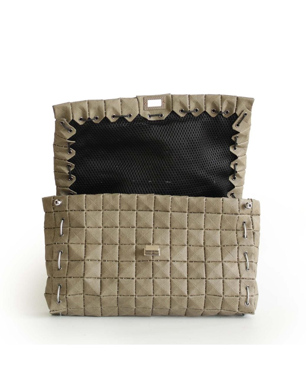 Monade Metallic Clutch Bag Matte Taiga