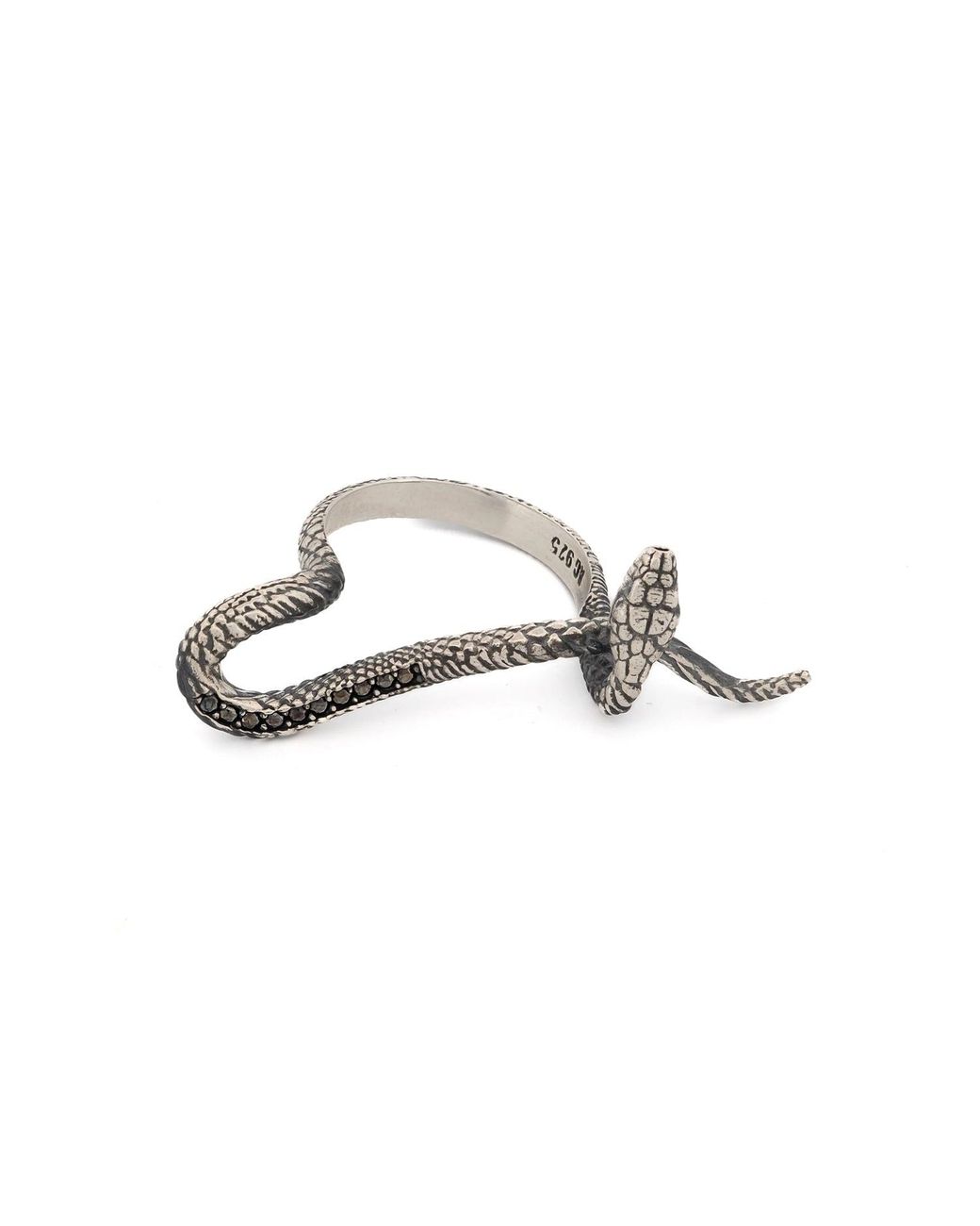 Ebru Jewelry Metallic Mythology Snake Sterling & Diamond Design Ring