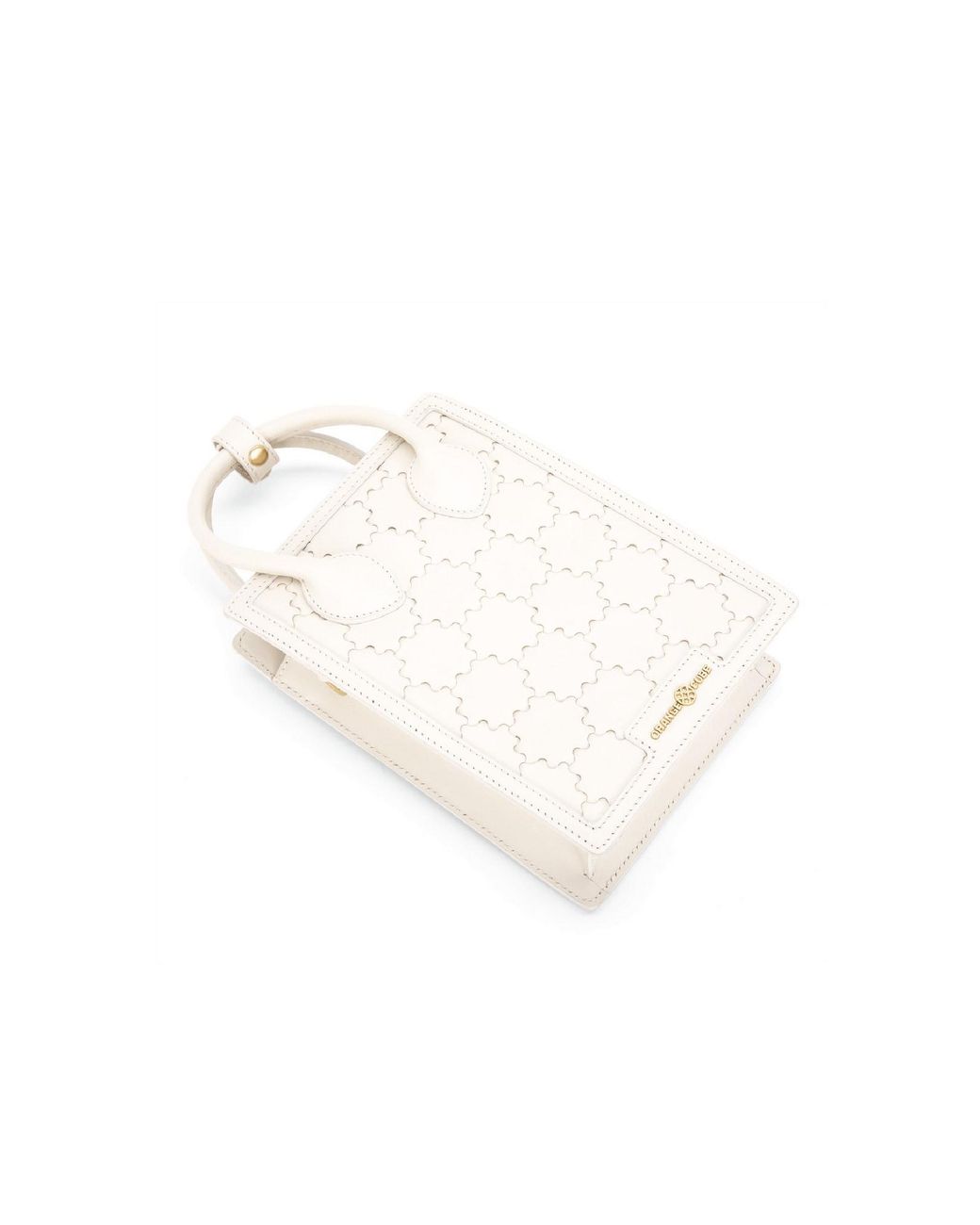 Orange Cube White Quilted Impressions Mini Tote Bag