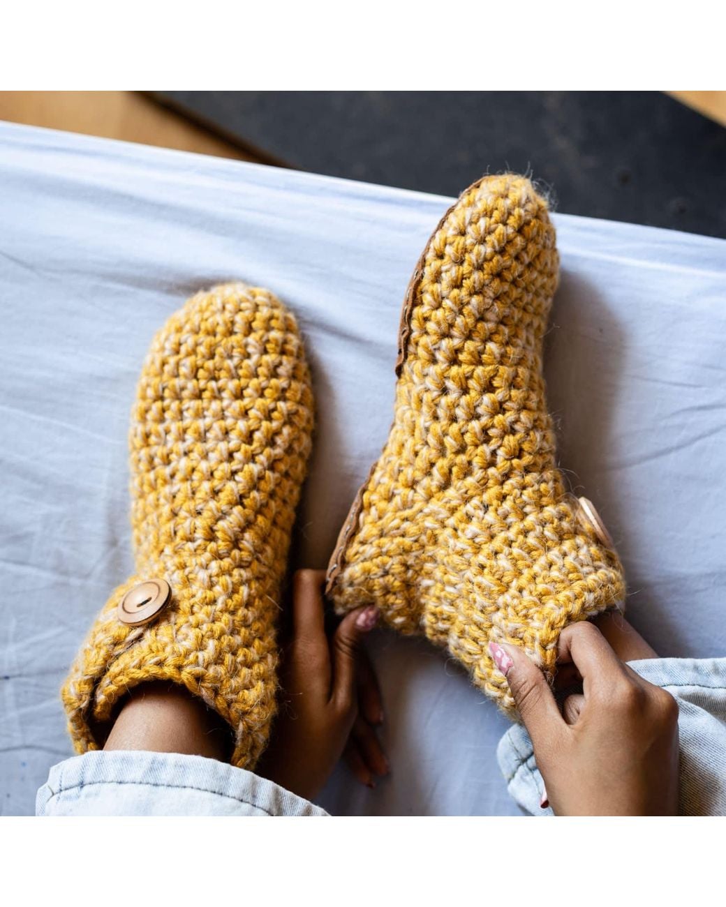 Kingdom of Wow Metallic Comfortable Wool Boot Slippers For