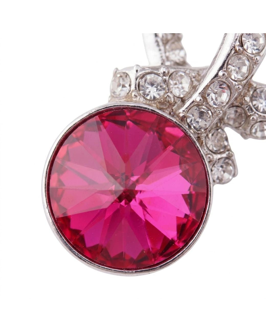 Modenaire Pink Crystal Flower Drop Earrings Elegant Studs