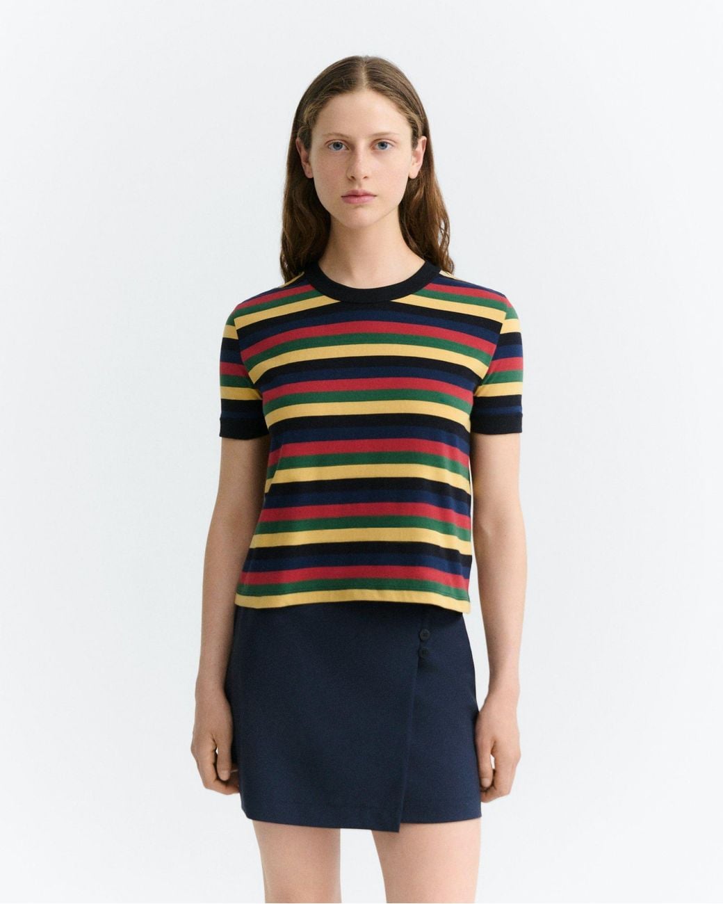 Thinking Mu Black Multicolour Striped Zowie R T-Shirt