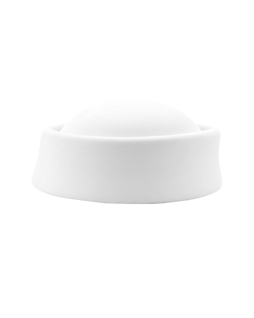 London Atelier Byproduct White Wool Pillbox Hat