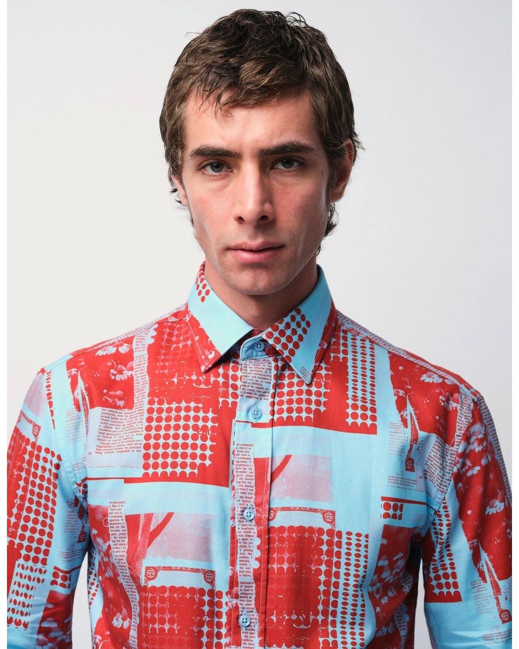 Gresham Blake Red Collage Shirt for men