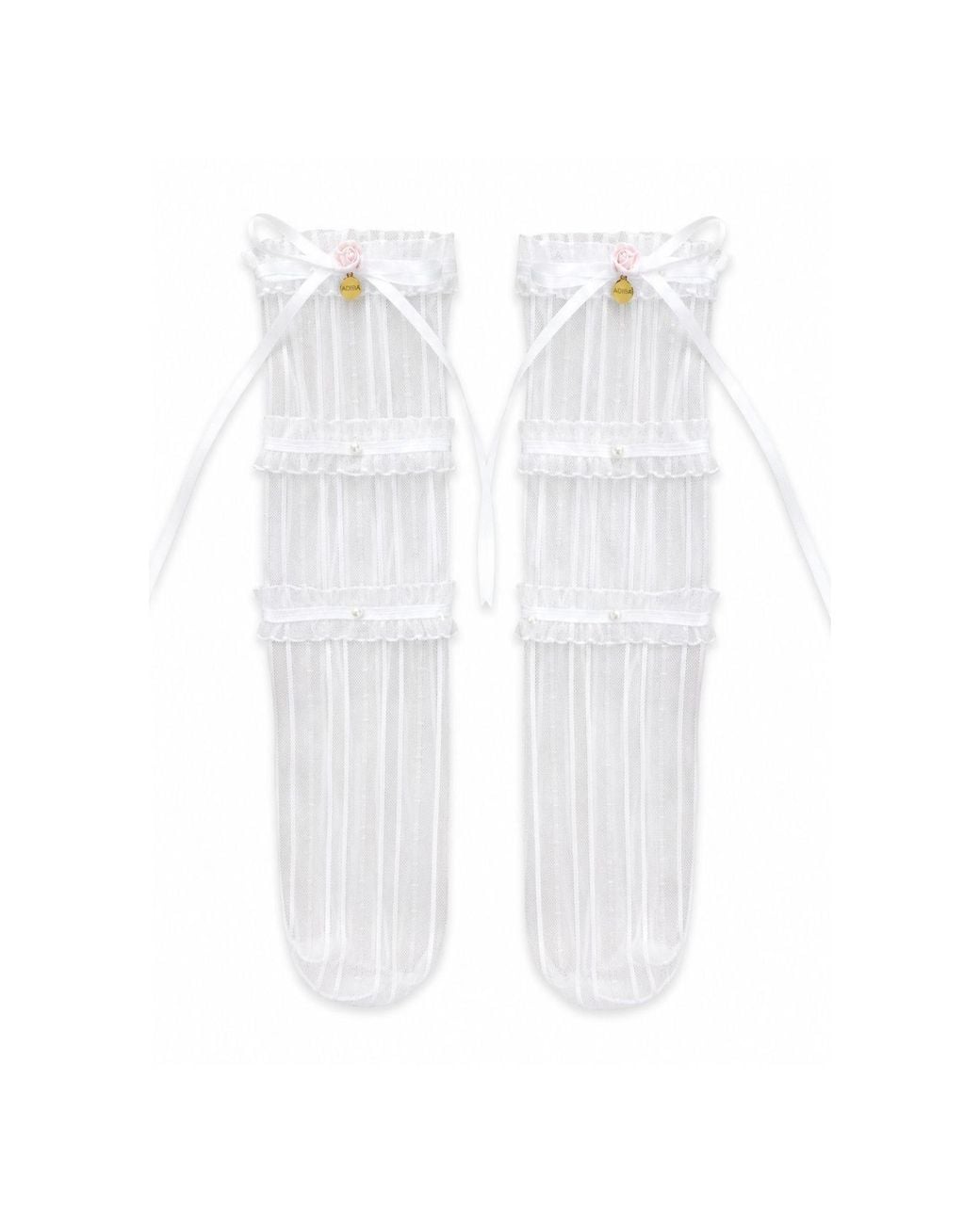 ADIBA White Cherie Lace Socks