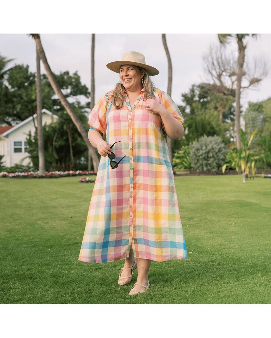 SUNSHINE TIENDA Multicolor Plaid Oasis Dress