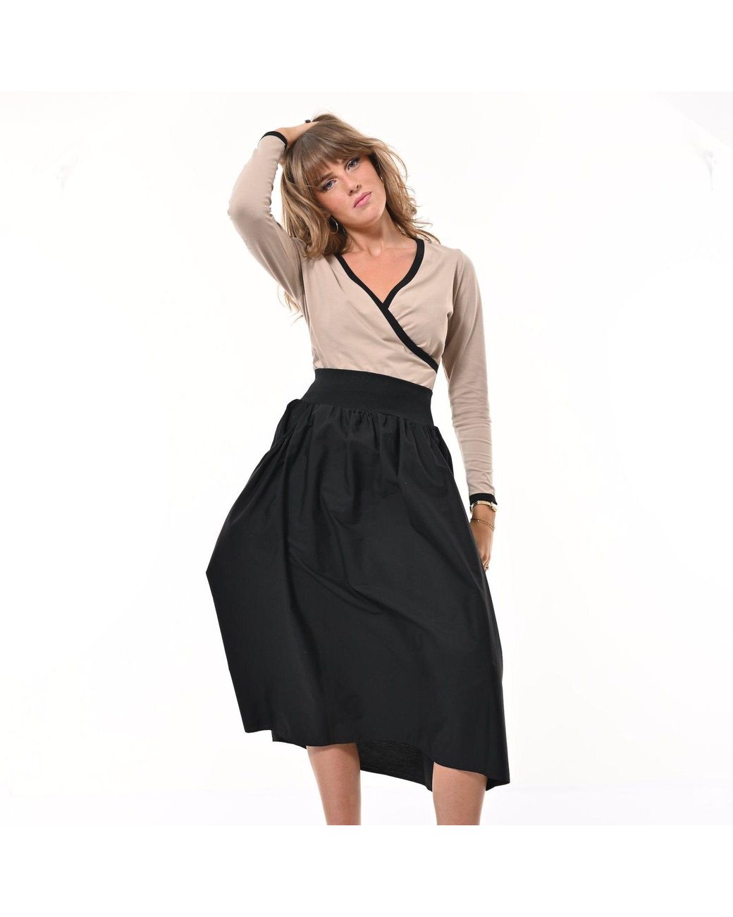 Frock Tales Black Alice Midi Skirt With Pockets