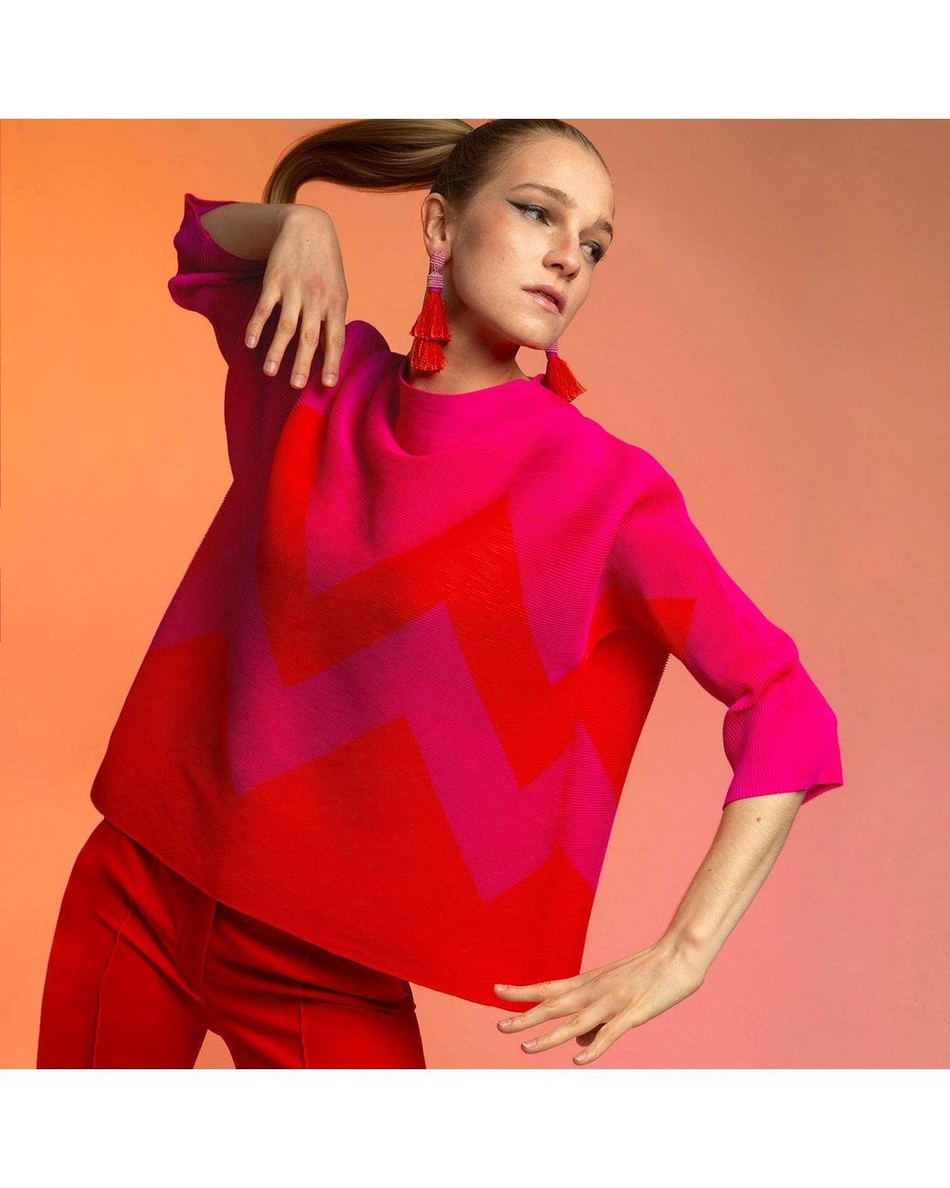 Beatrice von Tresckow Pink Zig Zag Jumper