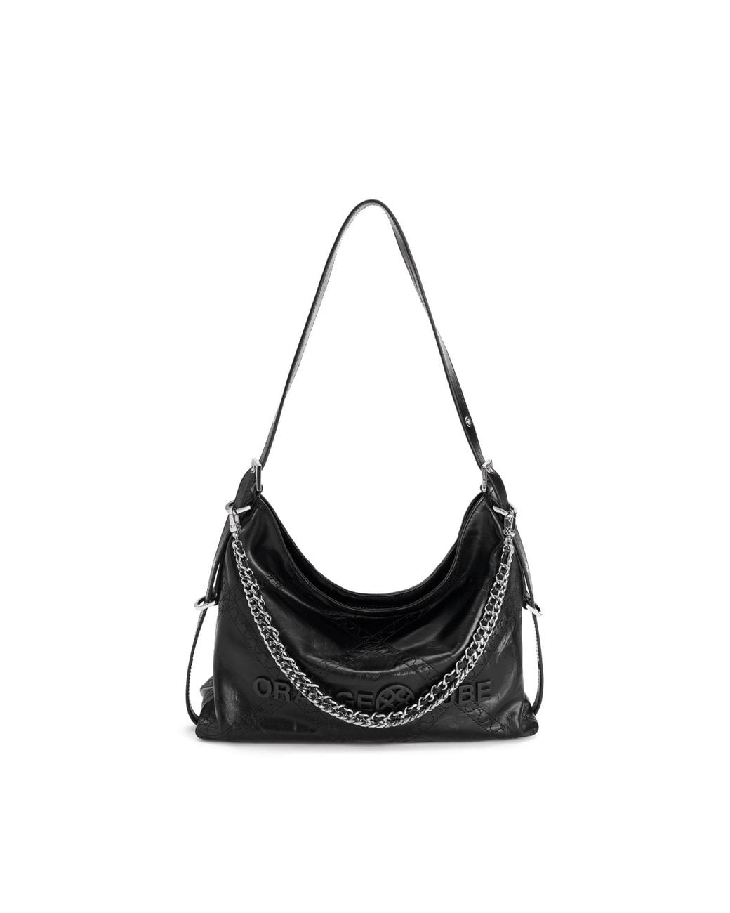 Orange Cube Black Metropolitan Chain Hobo