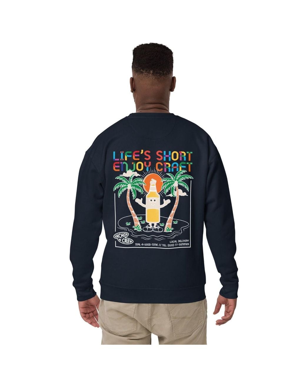 Anchor and Crew Blue Enjoy Craft Dial-A-Local Organic Cotton Sweatshirt for men