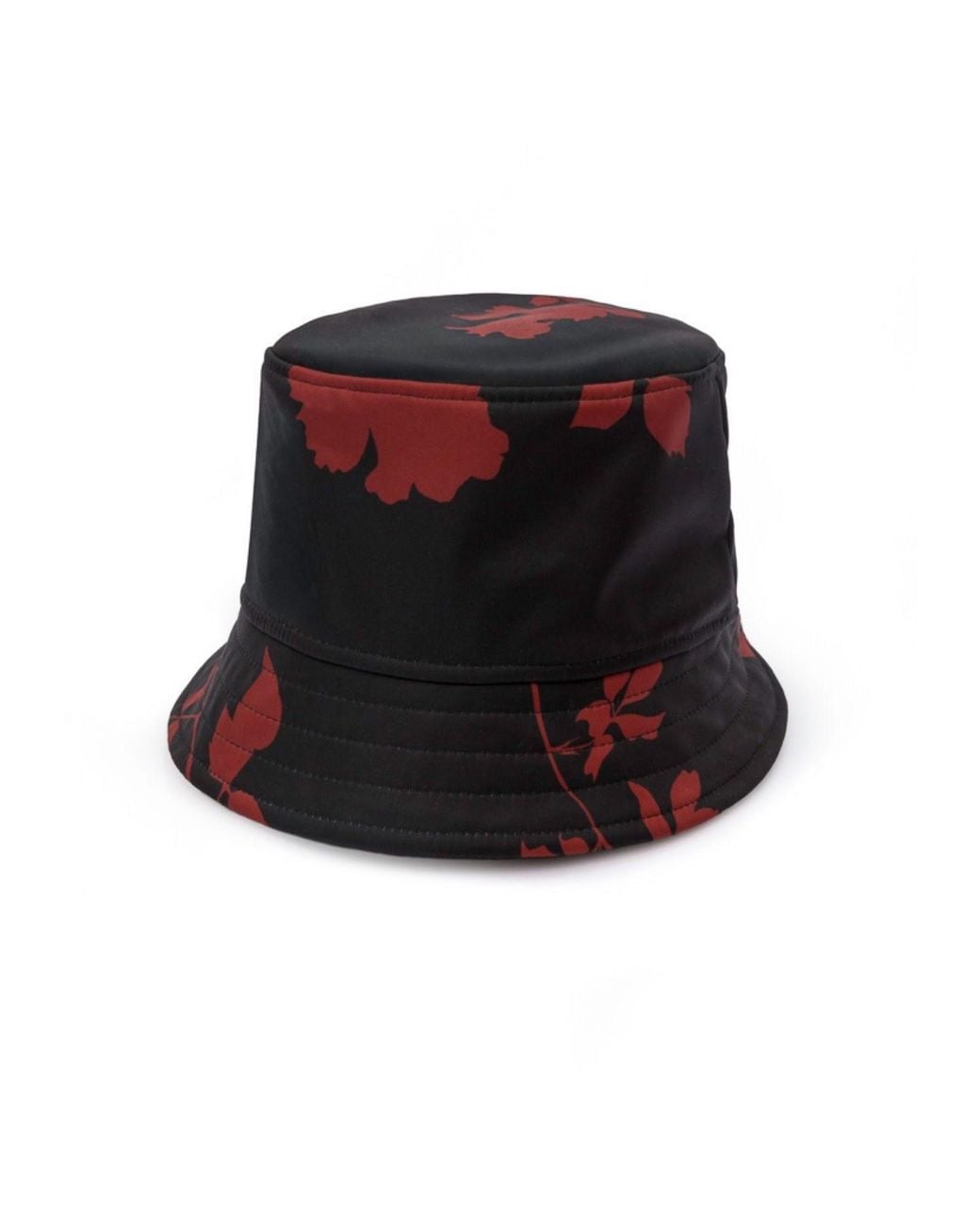 RainSisters Black Elegant Bucket Hat With Floral Print