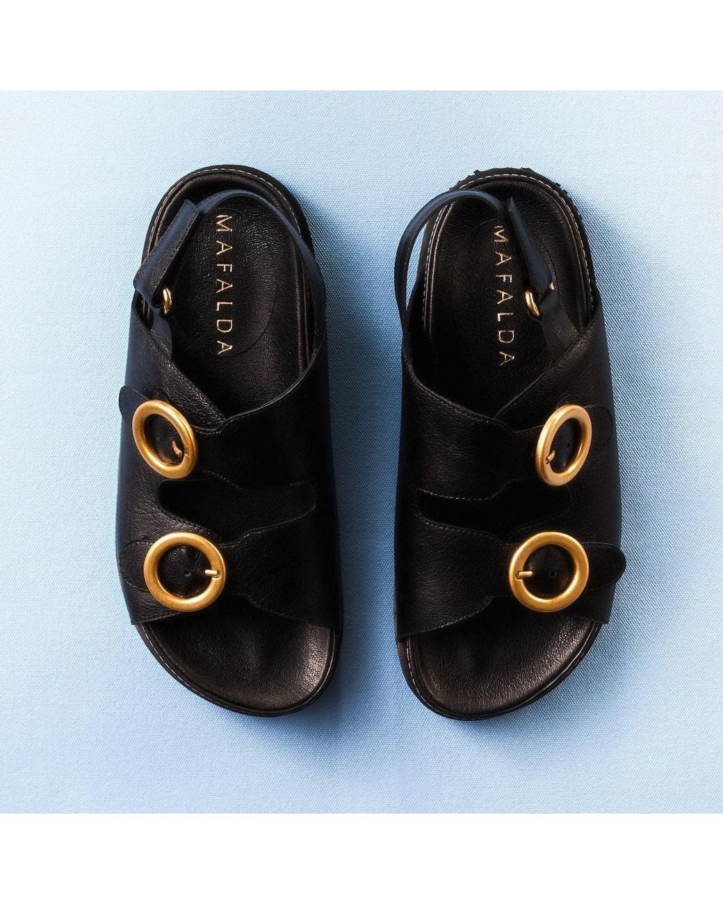 Mafalda Black Tie Buckle Chunky Sandals